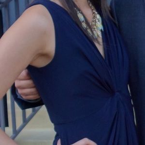 suzi chin navy dress w/ pockets